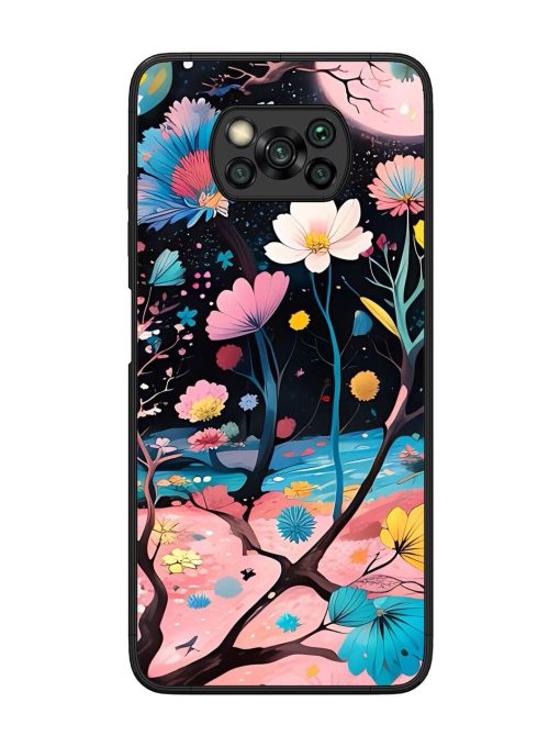 Cosmic Bloom Glossy Soft Edge Case for Poco X3 Chachhi