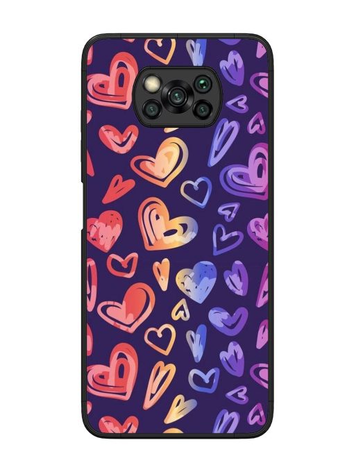 Rainbow Hearts Glossy Soft Edge Case for Poco X3 Chachhi