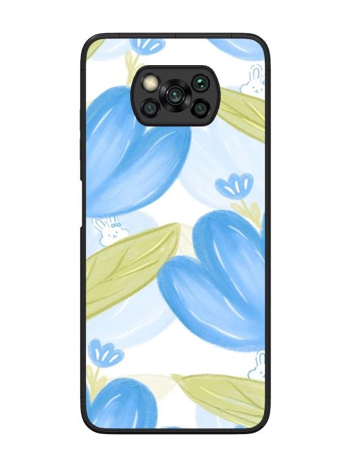 Bunny'S Blue Garden Glossy Soft Edge Case for Poco X3 Chachhi