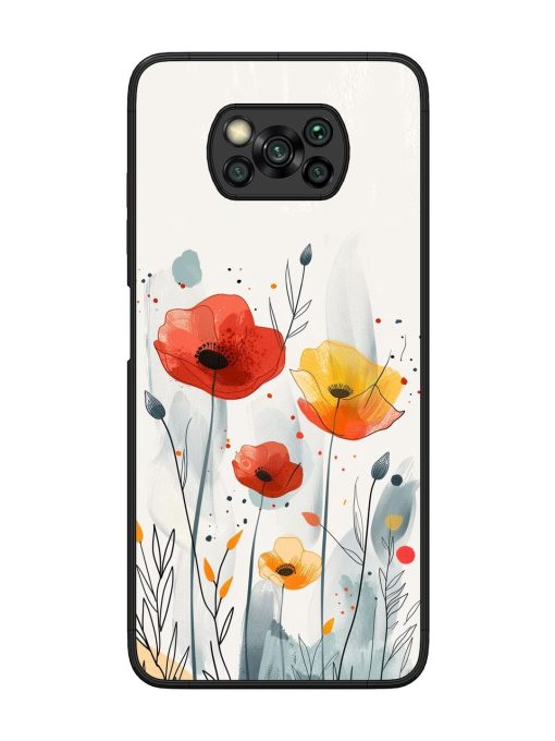 Poppy Fields Glossy Soft Edge Case for Poco X3 Chachhi