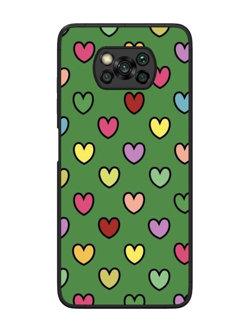 Rainbow Heart Parade Glossy Soft Edge Case for Poco X3 Chachhi