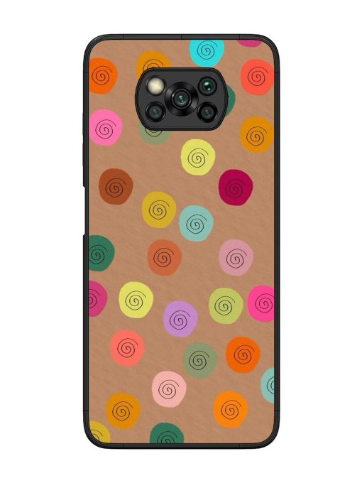 Swirly Dots On Kraft Glossy Soft Edge Case for Poco X3 Chachhi