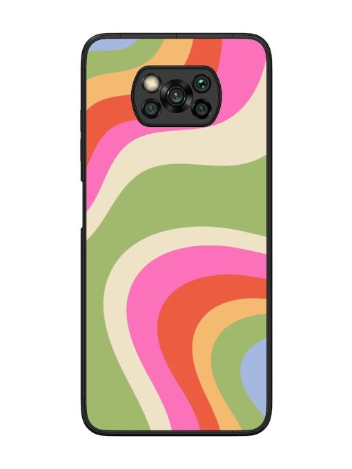 Wavy Rainbow Wonderland Glossy Soft Edge Case for Poco X3 Chachhi