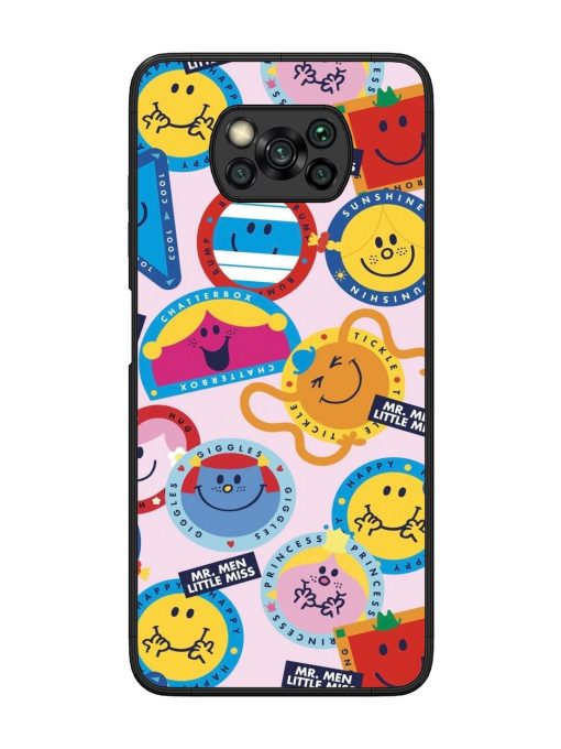 Whimsical Mr. Men & Little Miss Glossy Soft Edge Case for Poco X3 Chachhi