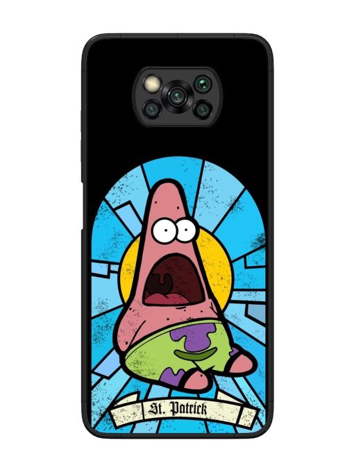 St. Patrick'S Day Stained Glass Patrick Star Glossy Soft Edge Case for Poco X3 Chachhi