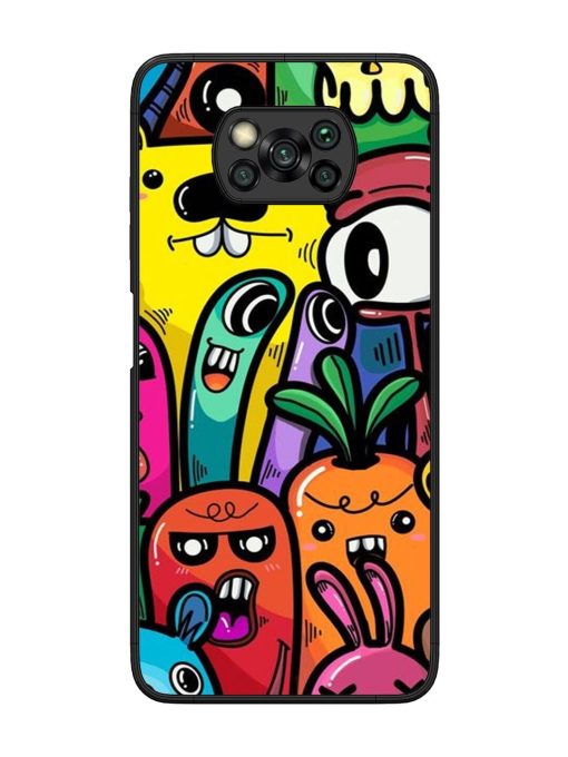 Whimsical Doodle Chaos Glossy Soft Edge Case for Poco X3 Chachhi