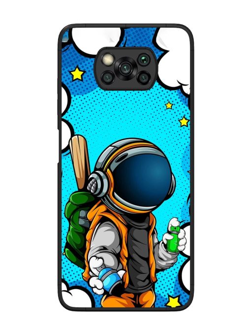 Space Graffiti Artist Glossy Soft Edge Case for Poco X3 Chachhi