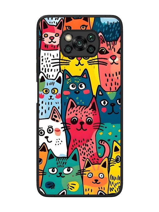 Feline Frenzy Glossy Soft Edge Case for Poco X3 Chachhi