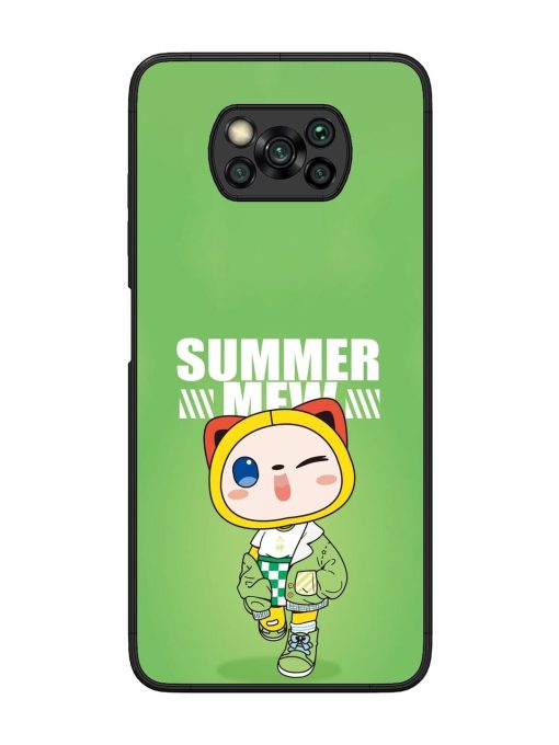 Purrfect Summer Glossy Soft Edge Case for Poco X3 Pro Chachhi