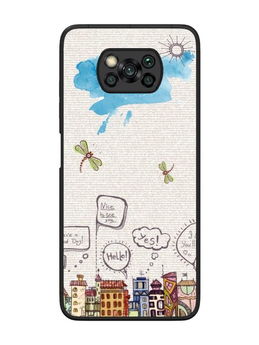 Doodle City Glossy Soft Edge Case for Poco X3 Pro Chachhi