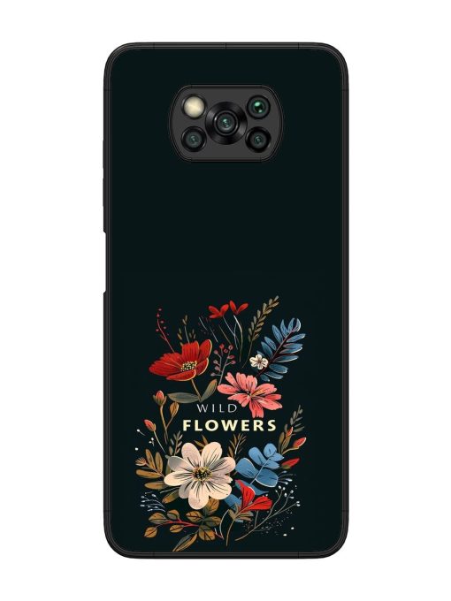 Dark Floral Glossy Soft Edge Case for Poco X3 Pro Chachhi