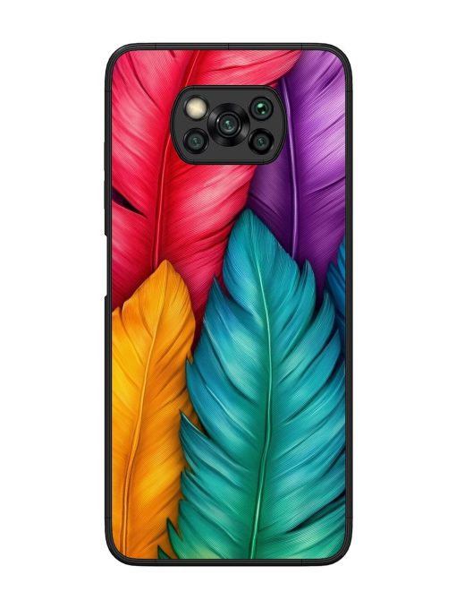 Rainbow Feathers Glossy Soft Edge Case for Poco X3 Pro Chachhi