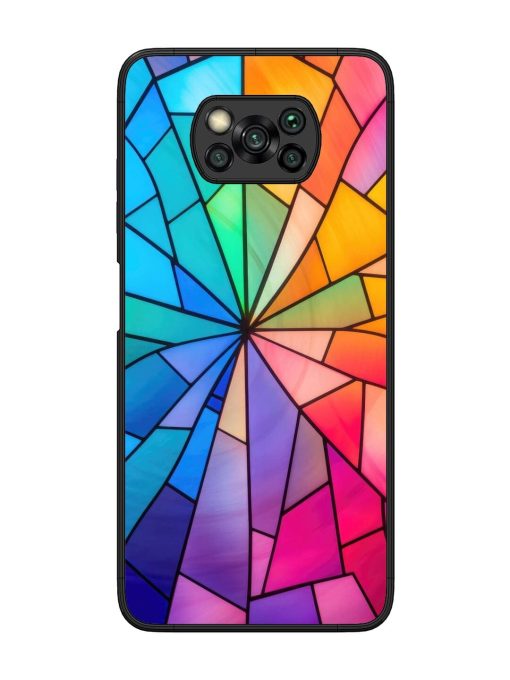 Stained Glass Kaleidoscope Of Colors Glossy Soft Edge Case for Poco X3 Pro Chachhi