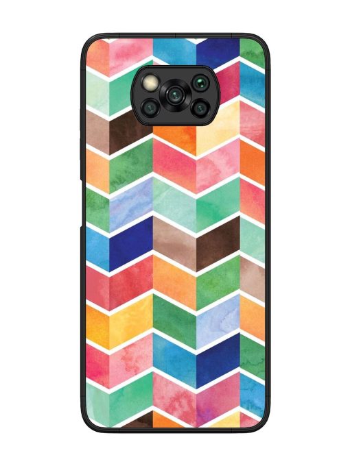 Watercolor Chevron Whimsy Glossy Soft Edge Case for Poco X3 Pro Chachhi