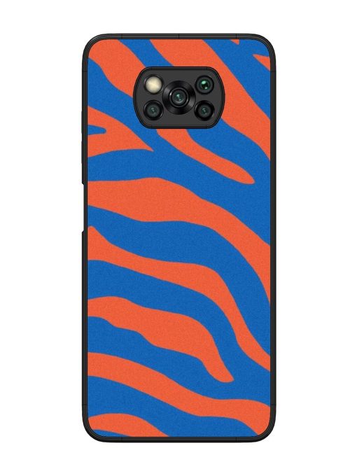 Zebra Stripes In Blue And Orange Glossy Soft Edge Case for Poco X3 Pro Chachhi