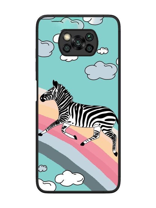 Zebra On A Rainbow Glossy Soft Edge Case for Poco X3 Pro Chachhi