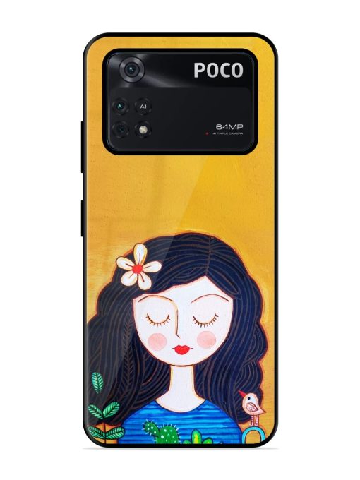 Girl Illustration Glossy Soft Edge Case for Poco X4 Pro (5G)