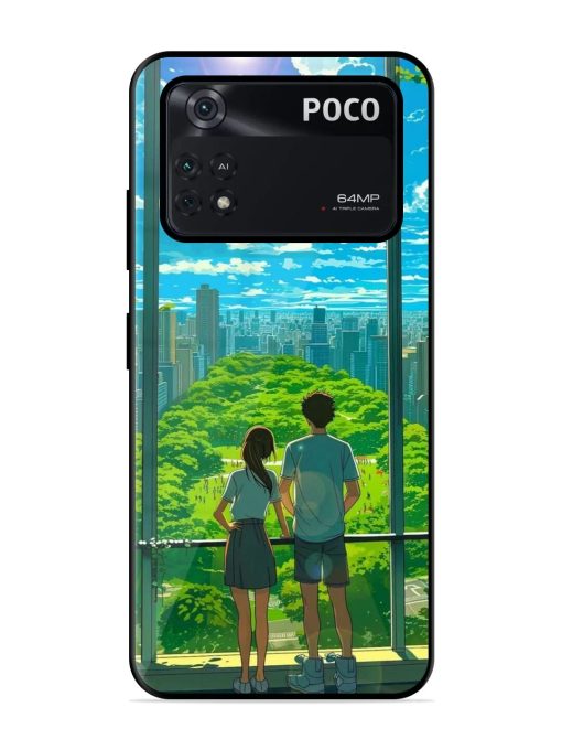 Cyberpunk Dreamscape Glossy Soft Edge Case for Poco X4 Pro (5G) Chachhi