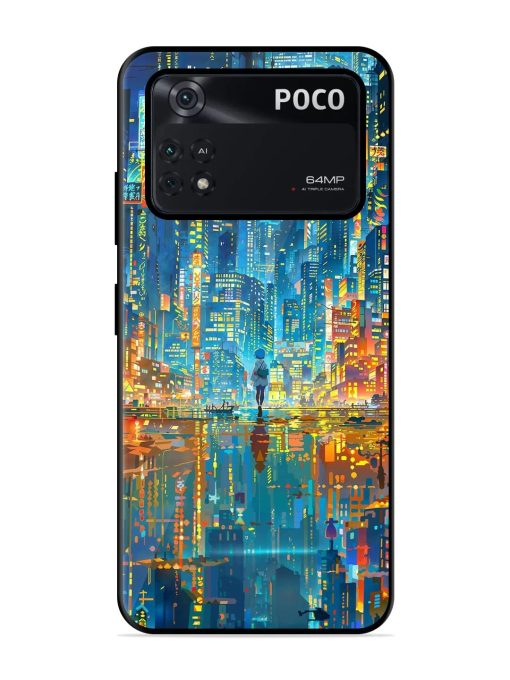 Neon Metropolis Glossy Soft Edge Case for Poco X4 Pro (5G) Chachhi