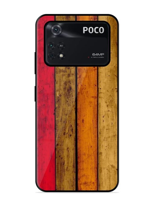 Colorful Woodgrain Glossy Soft Edge Case for Poco X4 Pro (5G) Chachhi