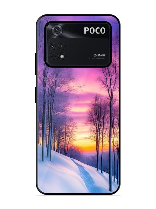 Winter'S Purple Haze Glossy Soft Edge Case for Poco X4 Pro (5G) Chachhi