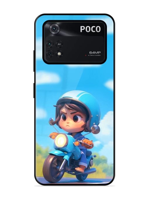 Little Rider Glossy Soft Edge Case for Poco X4 Pro (5G) Chachhi