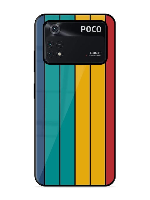 Retro Stripes Glossy Soft Edge Case for Poco X4 Pro (5G) Chachhi