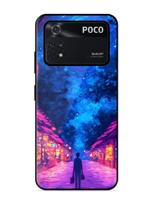 Neon Nightscape Glossy Soft Edge Case for Poco X4 Pro (5G) Chachhi