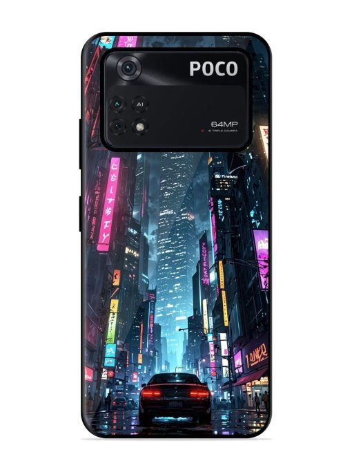 Neon Nightscape Glossy Soft Edge Case for Poco X4 Pro (5G) Chachhi