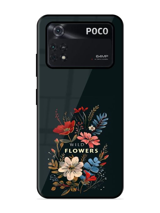 Dark Floral Glossy Soft Edge Case for Poco X4 Pro (5G) Chachhi