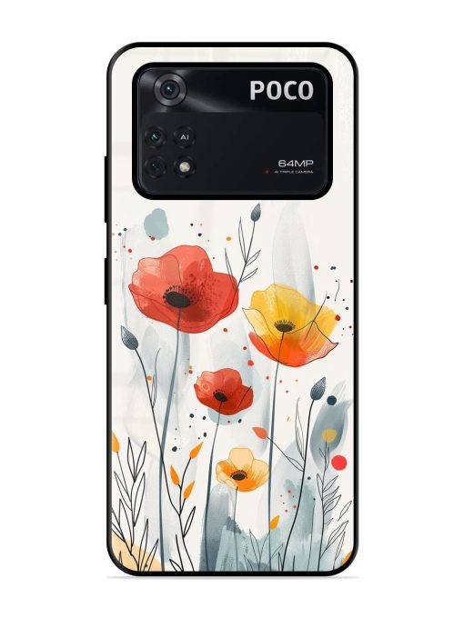 Poppy Fields Glossy Soft Edge Case for Poco X4 Pro (5G) Chachhi