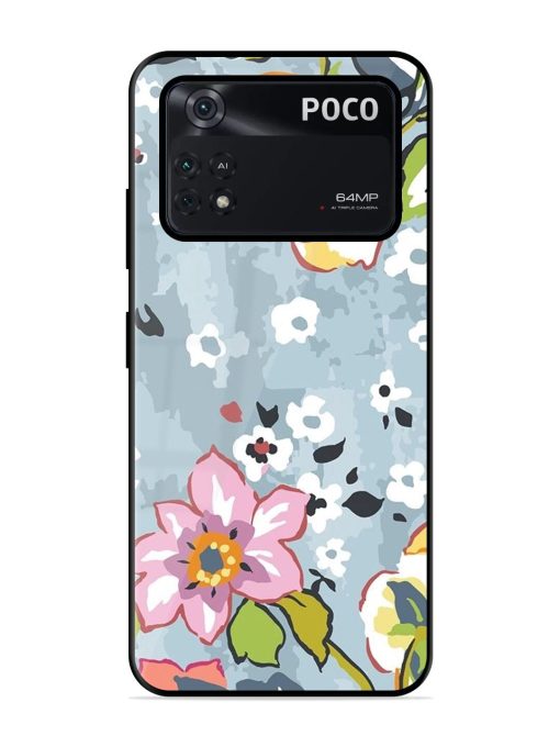 Floral Fantasy Glossy Soft Edge Case for Poco X4 Pro (5G) Chachhi