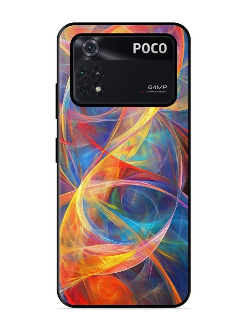 Cosmic Currents Glossy Soft Edge Case for Poco X4 Pro (5G) Chachhi