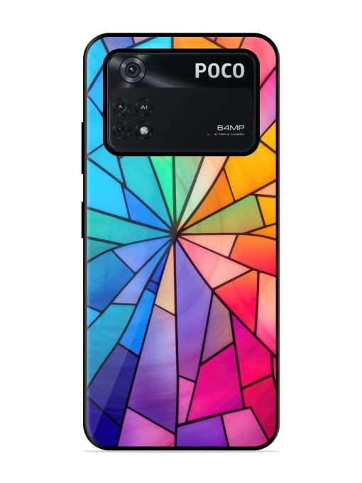 Stained Glass Kaleidoscope Of Colors Glossy Soft Edge Case for Poco X4 Pro (5G) Chachhi