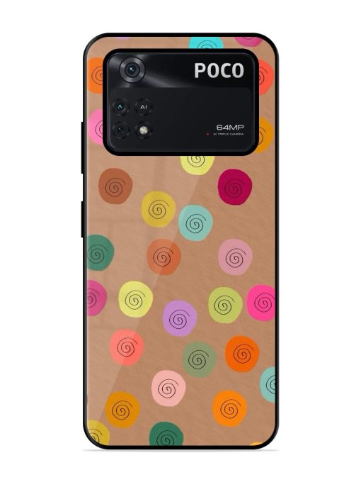 Swirly Dots On Kraft Glossy Soft Edge Case for Poco X4 Pro (5G) Chachhi