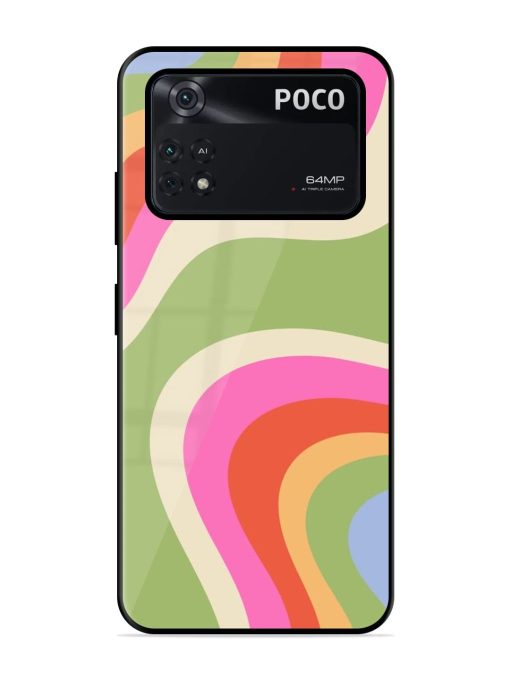 Wavy Rainbow Wonderland Glossy Soft Edge Case for Poco X4 Pro (5G) Chachhi