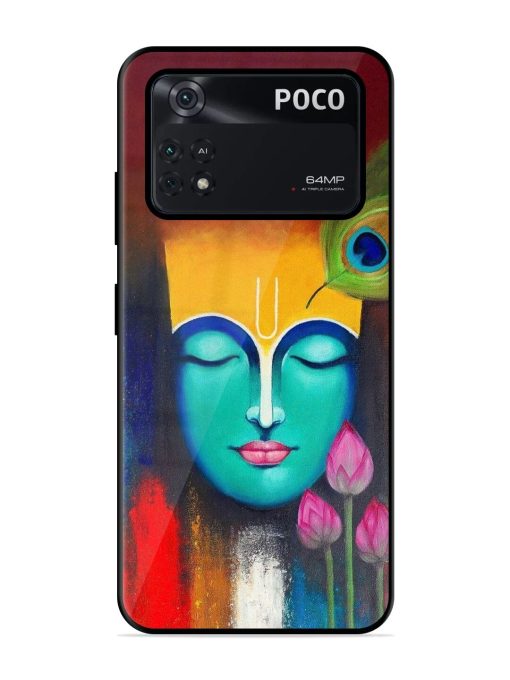 Divine Tranquility: The Face Of Krishna Glossy Soft Edge Case for Poco X4 Pro (5G) Chachhi