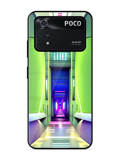 Neon Corridor Glossy Soft Edge Case for Poco X4 Pro (5G) Chachhi