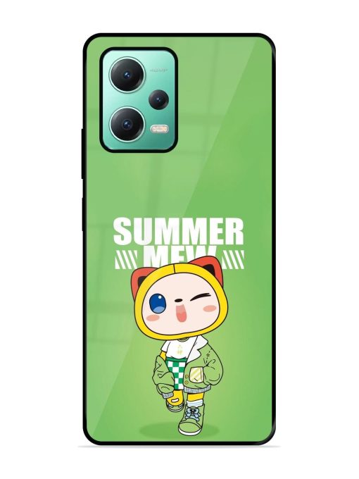 Purrfect Summer Glossy Soft Edge Case for Poco X5 (5G)