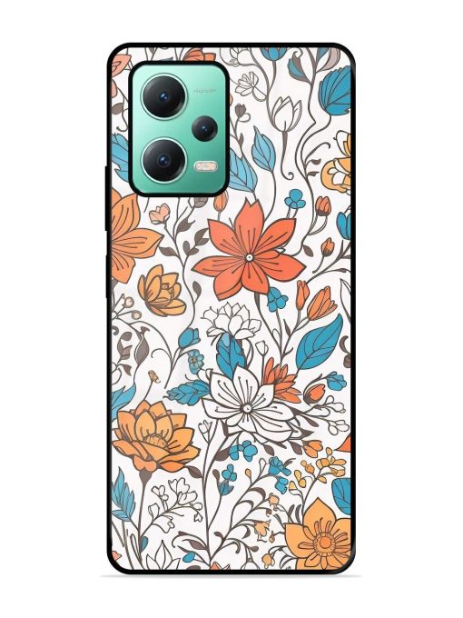 Floral Symphony Glossy Soft Edge Case for Poco X5 (5G)