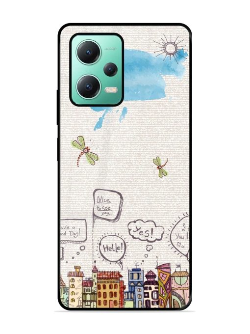 Doodle City Glossy Soft Edge Case for Poco X5 (5G)