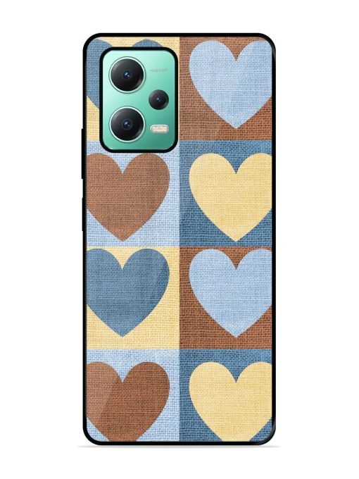 Hearts On Canvas Glossy Soft Edge Case for Poco X5 (5G)