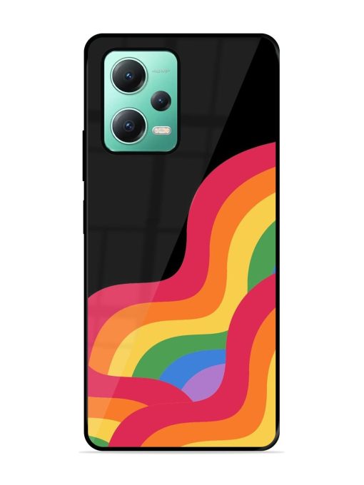 Wavy Rainbow Glossy Soft Edge Case for Poco X5 (5G)