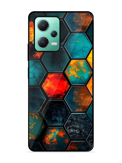 Hexagon Hive Glossy Soft Edge Case for Poco X5 (5G)