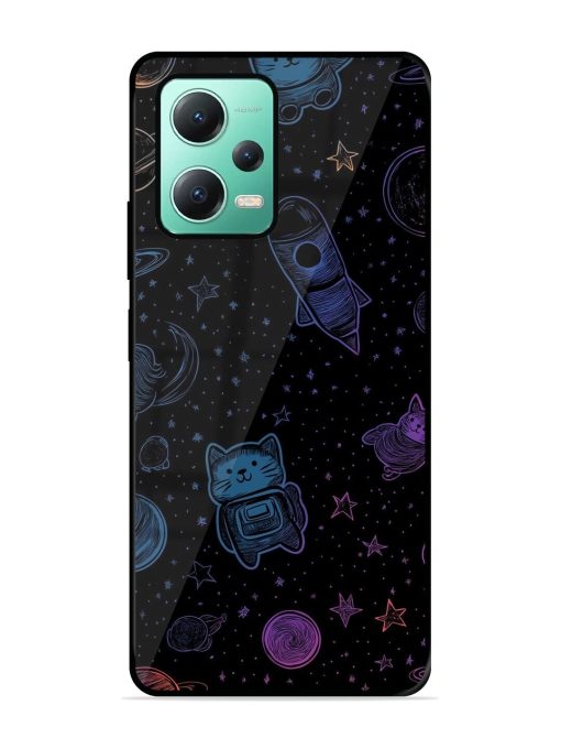 Cosmic Cat Chaos Glossy Soft Edge Case for Poco X5 (5G)