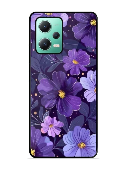 Purple Paradise Glossy Soft Edge Case for Poco X5 (5G)