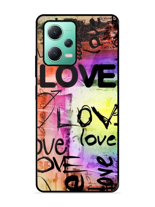 Love Graffiti Glossy Soft Edge Case for Poco X5 (5G)