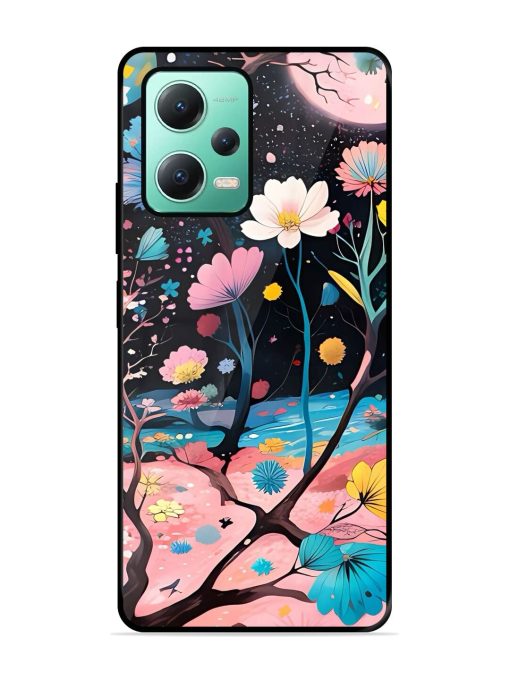 Cosmic Bloom Glossy Soft Edge Case for Poco X5 (5G)