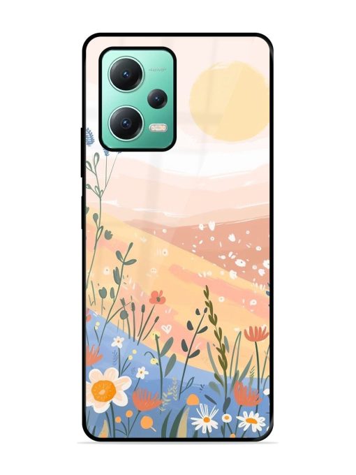 Golden Hour Blooms Glossy Soft Edge Case for Poco X5 (5G)