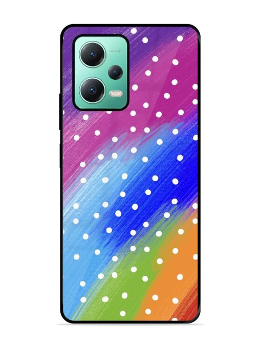 Rainbow Polka Dot Dream Glossy Soft Edge Case for Poco X5 (5G)